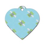 winged money Emoji  Dog Tag Heart (Two Sides)