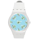 winged money Emoji  Round Plastic Sport Watch (M)