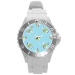 winged money Emoji  Round Plastic Sport Watch (L)