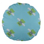 winged money Emoji  Large 18  Premium Round Cushion 