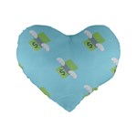 winged money Emoji  Standard 16  Premium Heart Shape Cushion 