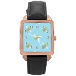 winged money Emoji  Rose Gold Leather Watch 