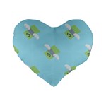 winged money Emoji  Standard 16  Premium Flano Heart Shape Cushion 