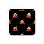 bloody Emoji Rubber Square Coaster (4 pack)