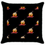 bloody Emoji Throw Pillow Case (Black)