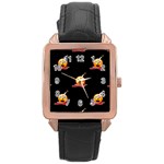 bloody Emoji Rose Gold Leather Watch 