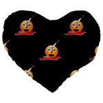 bloody Emoji Large 19  Premium Flano Heart Shape Cushion