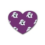 ghost Emoji  Rubber Coaster (Heart)