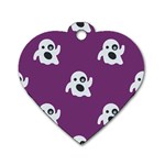 ghost Emoji  Dog Tag Heart (One Side)