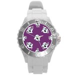 ghost Emoji  Round Plastic Sport Watch (L)