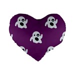 ghost Emoji  Standard 16  Premium Heart Shape Cushion 