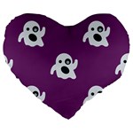 ghost Emoji  Large 19  Premium Heart Shape Cushion