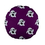 ghost Emoji  Standard 15  Premium Flano Round Cushion 