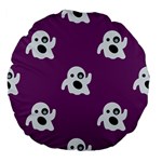 ghost Emoji  Large 18  Premium Flano Round Cushion 