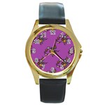 witch Emoji  Round Gold Metal Watch