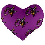 witch Emoji  Large 19  Premium Heart Shape Cushion