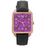 witch Emoji  Rose Gold Leather Watch 