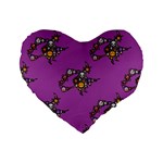 witch Emoji  Standard 16  Premium Flano Heart Shape Cushion 