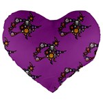 witch Emoji  Large 19  Premium Flano Heart Shape Cushion