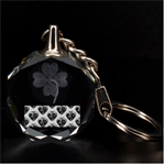 Heart Steampunk Clover 3D Engraving Circle Key Chain