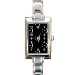 happy face Kaomoji Rectangle Italian Charm Watch