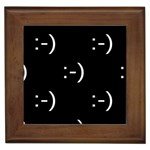 happy face Kaomoji Framed Tile