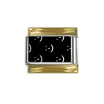 happy face Kaomoji Gold Trim Italian Charm (9mm)