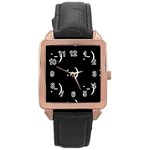 happy face Kaomoji Rose Gold Leather Watch 