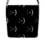 happy face Kaomoji Flap Closure Messenger Bag (L)