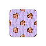 princess emoji Rubber Square Coaster (4 pack)