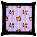 princess emoji Throw Pillow Case (Black)