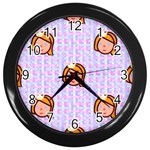 princess emoji Wall Clock (Black)