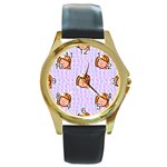 princess emoji Round Gold Metal Watch