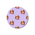 princess emoji Rubber Round Coaster (4 pack)