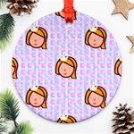 princess emoji Round Ornament (Two Sides)