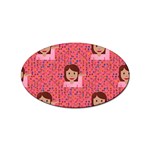 brunette girl emoji Sticker (Oval)