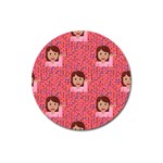 brunette girl emoji Magnet 3  (Round)