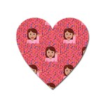 brunette girl emoji Magnet (Heart)