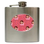 brunette girl emoji Hip Flask (6 oz)