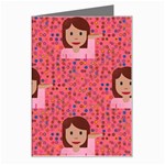 brunette girl emoji Greeting Card