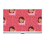 brunette girl emoji Business Card Holder