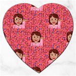 brunette girl emoji Jigsaw Puzzle (Heart)