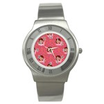 brunette girl emoji Stainless Steel Watch