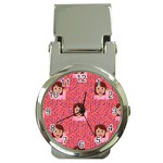 brunette girl emoji Money Clip Watch