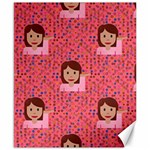 brunette girl emoji Canvas 8  x 10 