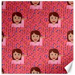 brunette girl emoji Canvas 12  x 12 