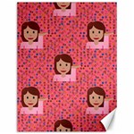 brunette girl emoji Canvas 12  x 16 