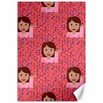 brunette girl emoji Canvas 12  x 18 