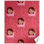 brunette girl emoji Canvas 16  x 20 