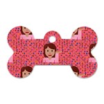 brunette girl emoji Dog Tag Bone (One Side)